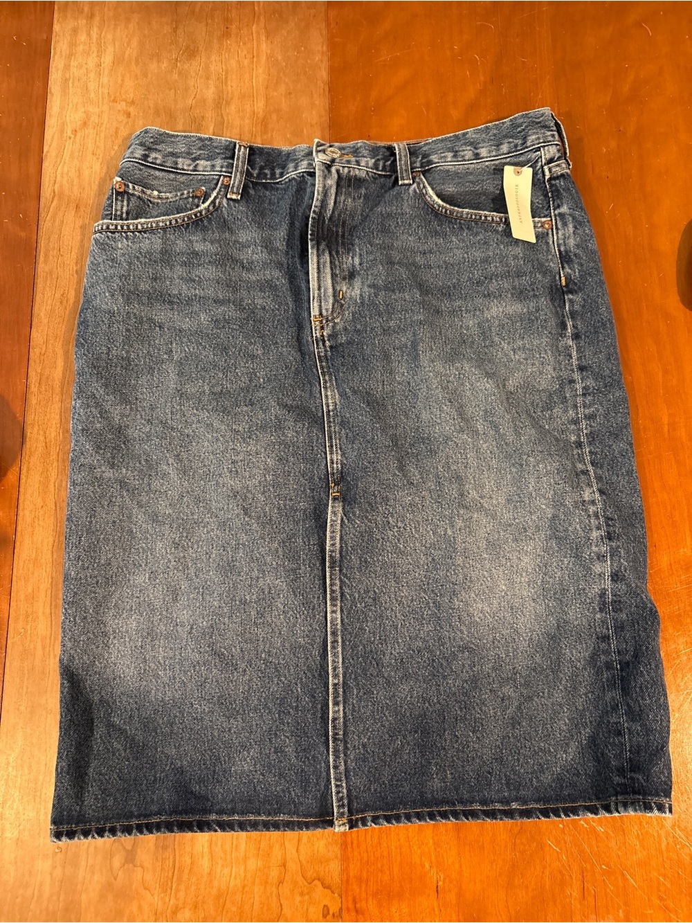 Agolde Gaia Long Dark Wash Denim Skirt from Anthropolgie